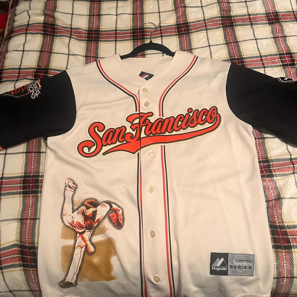 Tim Lincecum Players Custom Jersey Majestic San Francisco Baseball Jersey Freak
